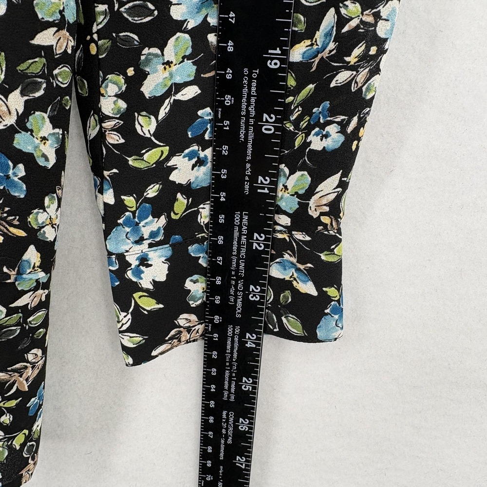 J Jill Tunic Top Womens Medium Black Floral Button Front Long Sleeve Shirt NWT - Picture 10 of 13